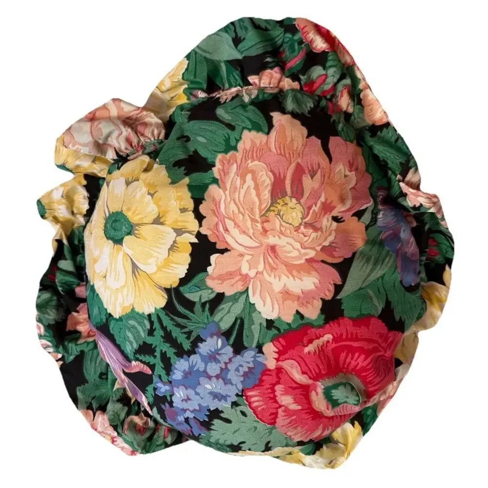 VINTAGE MARTHA STEWART Throw Pillow Ruffle Floral Medley NEW 1990’s 3275-60